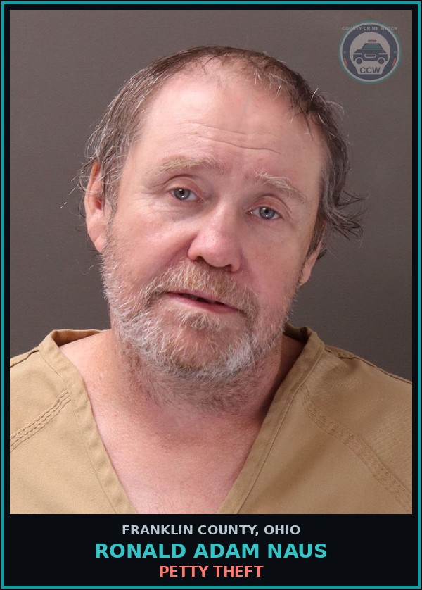 Booking mugshot of Ronald Adam Naus in Franklin County