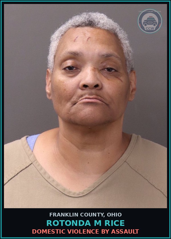 Booking mugshot of Rotonda M Rice in Franklin County