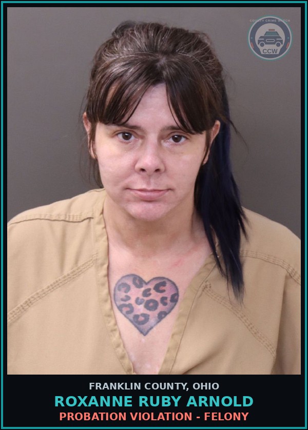 Booking mugshot of Roxanne Ruby Arnold in Franklin County