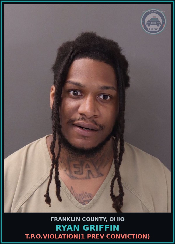 Booking mugshot of Ryan Griffin in Franklin County