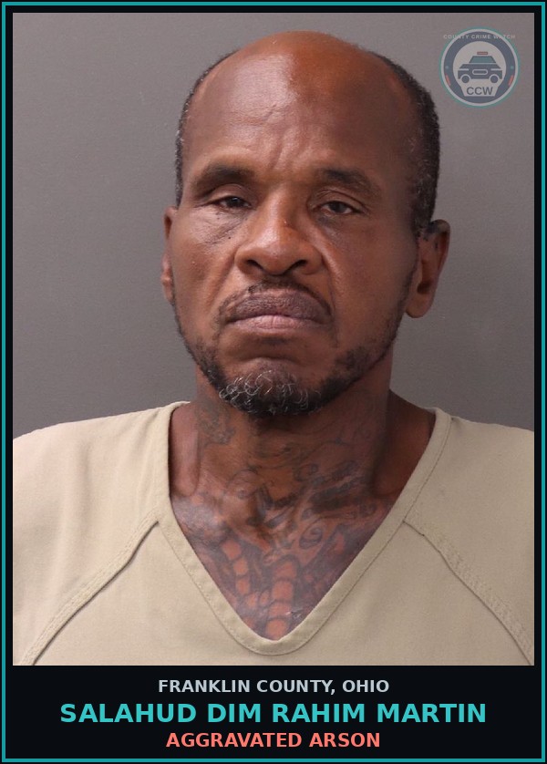 Booking mugshot of Salahud Dim Rahim Martin in Franklin County