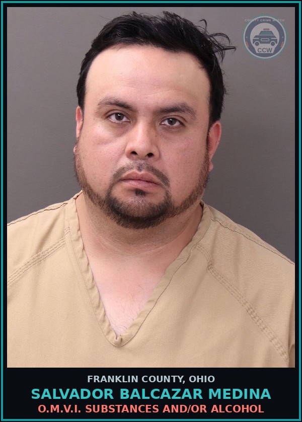Booking mugshot of Salvador Balcazar Medina in Franklin County