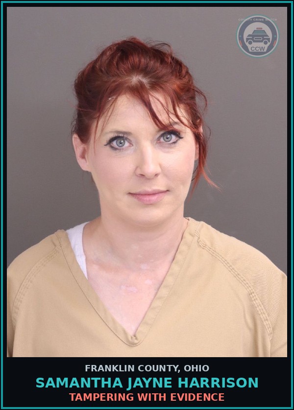 Booking mugshot of Samantha Jayne Harrison in Franklin County
