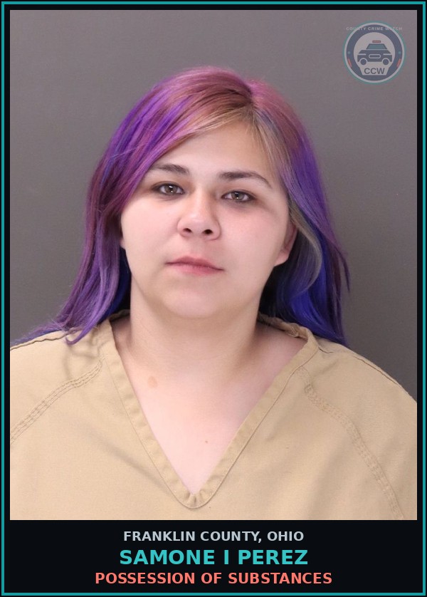 Booking mugshot of Samone I Perez in Franklin County