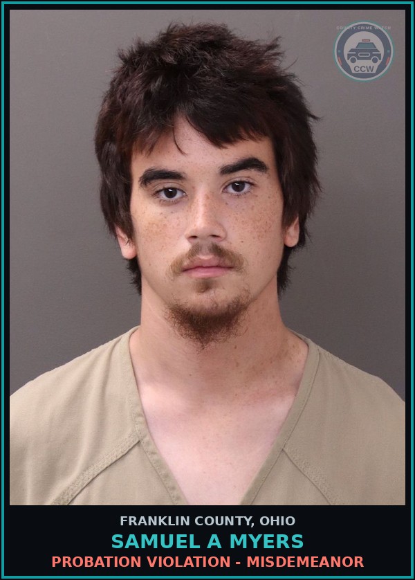 Booking mugshot of Samuel A Myers in Franklin County