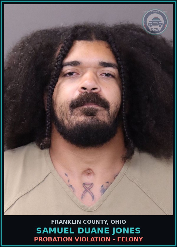 Booking mugshot of Samuel Duane Jones in Franklin County