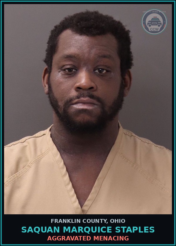 Booking mugshot of Saquan Marquice Staples in Franklin County