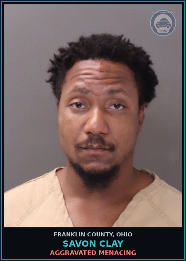 Booking mugshot of Savon Clay in Franklin County