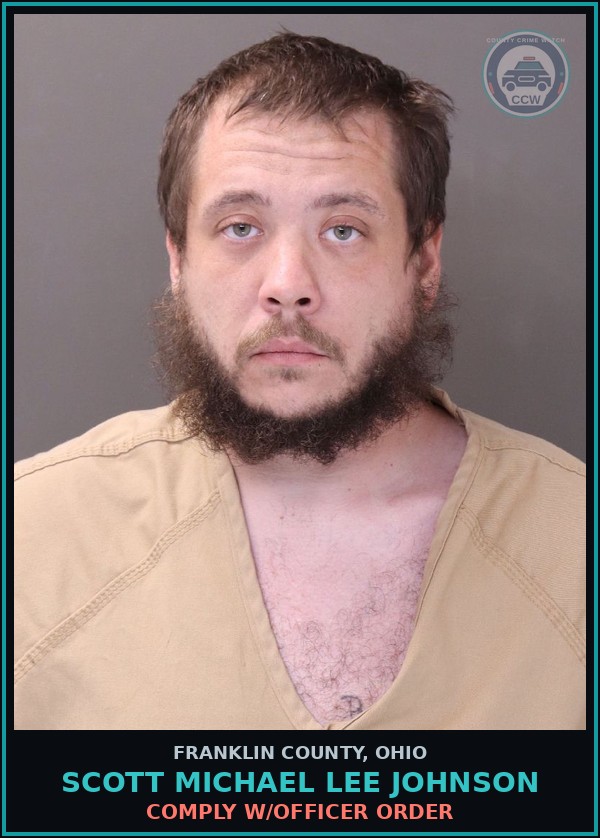 Booking mugshot of Scott Michael Lee Johnson in Franklin County