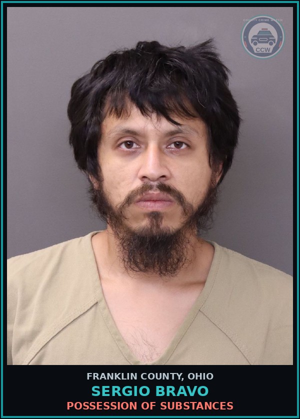 Booking mugshot of Sergio Bravo in Franklin County