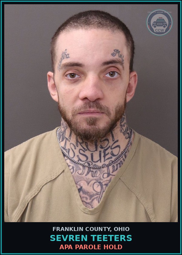 Booking mugshot of Sevren Teeters in Franklin County