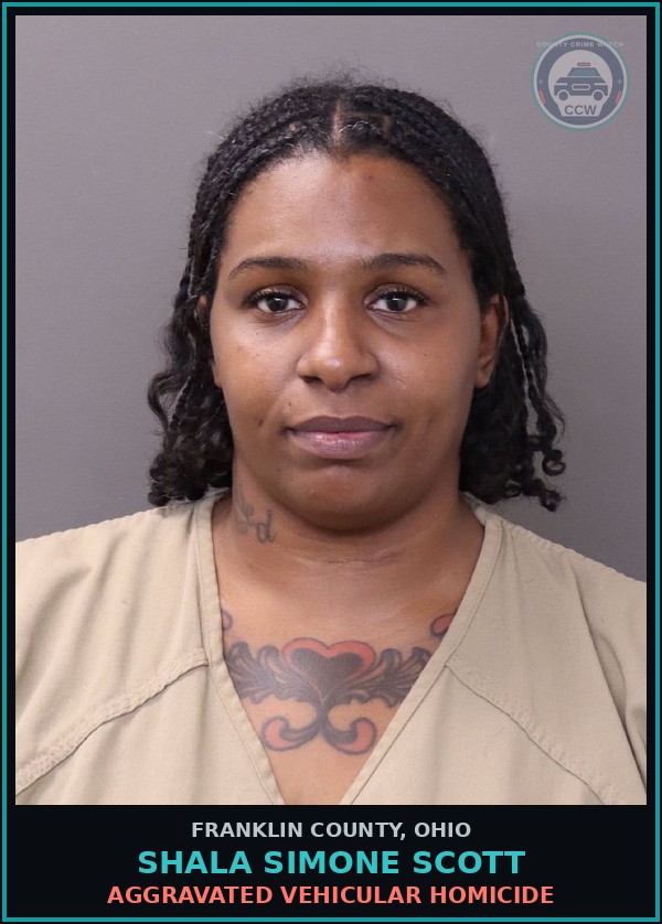 Booking mugshot of Shala Simone Scott in Franklin County