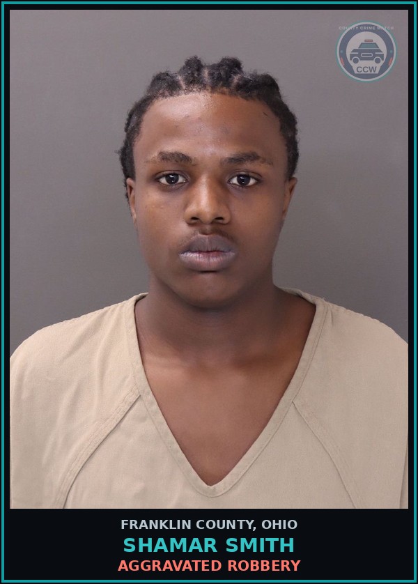 Booking mugshot of Shamar Smith in Franklin County