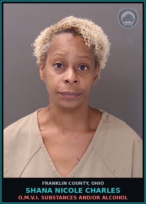 Booking mugshot of Shana Nicole Charles in Franklin County