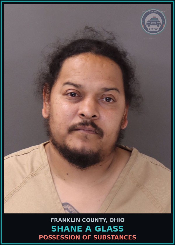 Booking mugshot of Shane A Glass in Franklin County