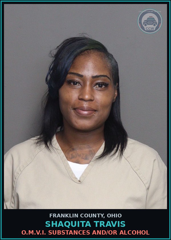 Booking mugshot of Shaquita Travis in Franklin County