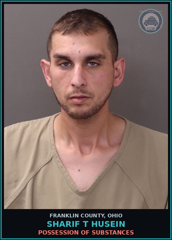 Booking mugshot of Sharif T Husein in Franklin County