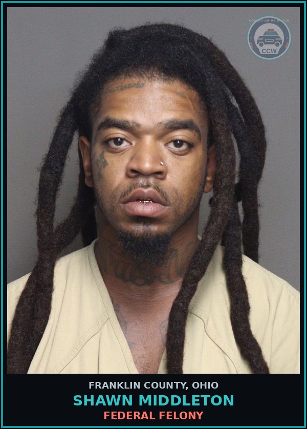 Booking mugshot of Shawn Middleton in Franklin County