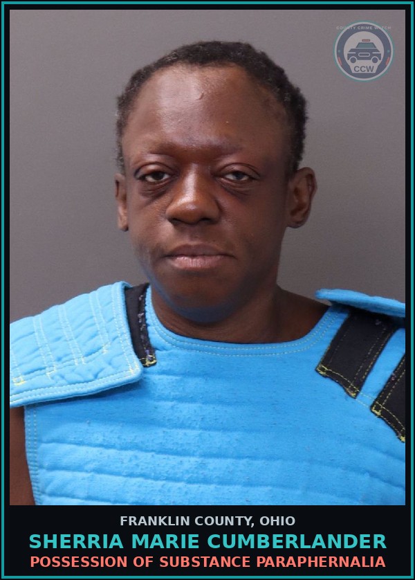 Booking mugshot of Sherria Marie Cumberlander in Franklin County