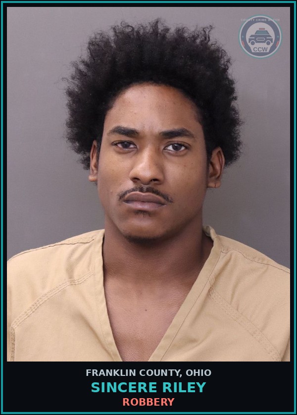 Booking mugshot of Sincere Riley in Franklin County