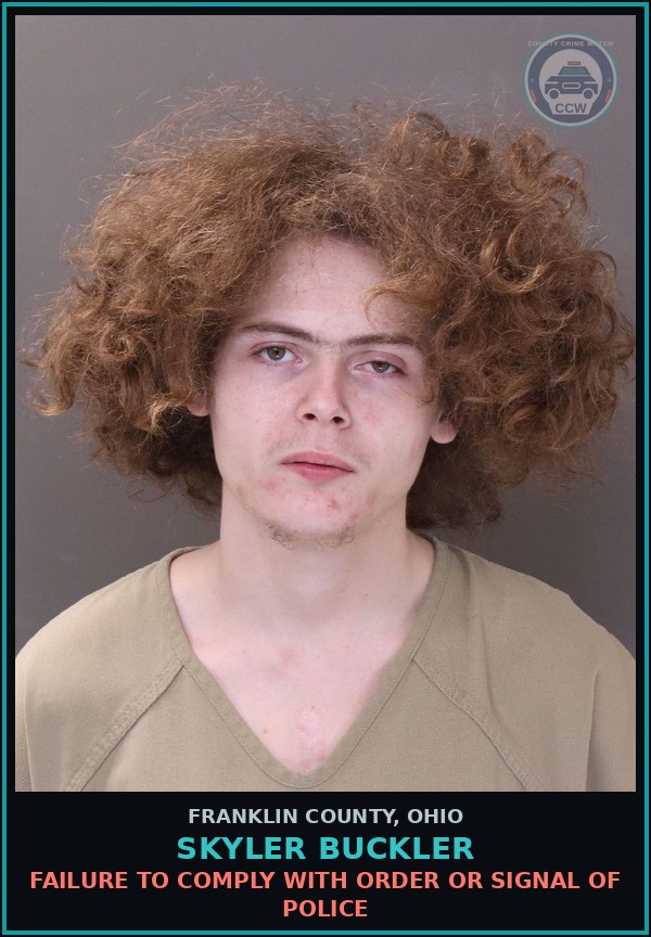 Booking mugshot of Skyler Buckler in Franklin County