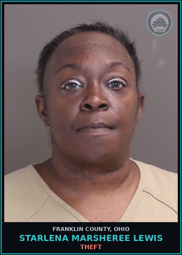 Booking mugshot of Starlena Marsheree Lewis in Franklin County