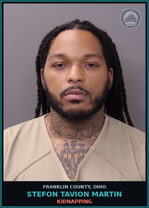 Booking mugshot of Stefon Tavion Martin in Franklin County