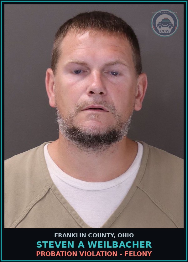 Booking mugshot of Steven A Weilbacher in Franklin County