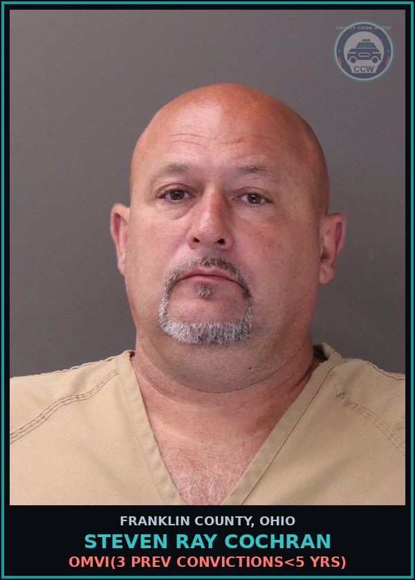 Booking mugshot of Steven Ray Cochran in Franklin County
