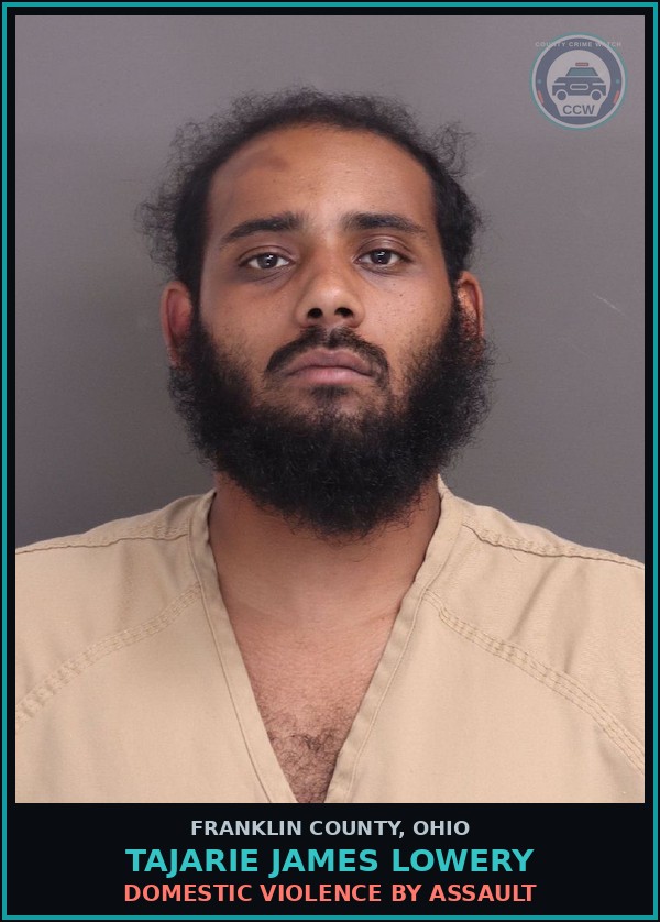 Booking mugshot of Tajarie James Lowery in Franklin County