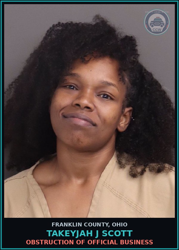 Booking mugshot of Takeyjah J Scott in Franklin County