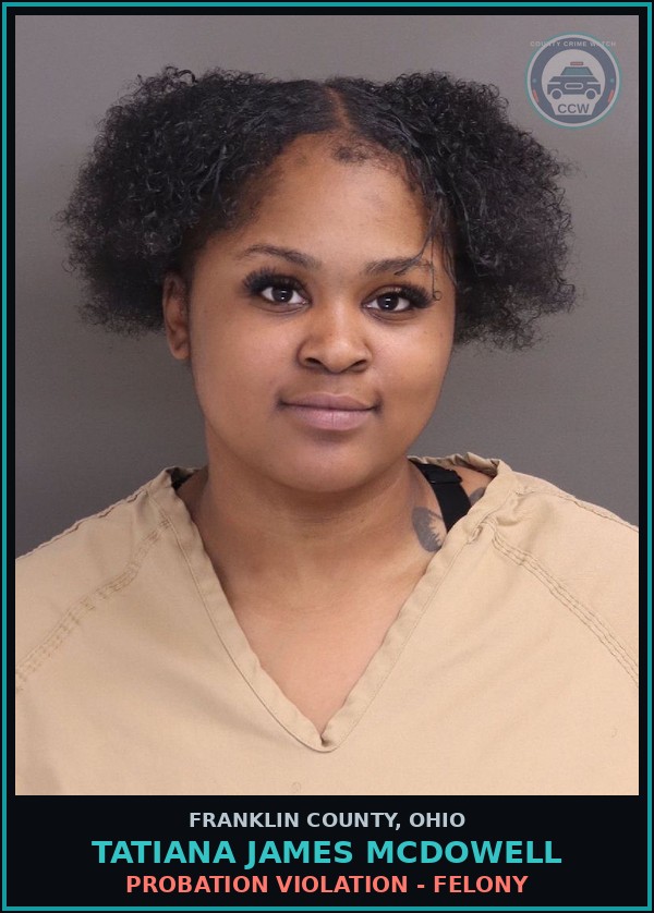 Booking mugshot of Tatiana James Mcdowell in Franklin County