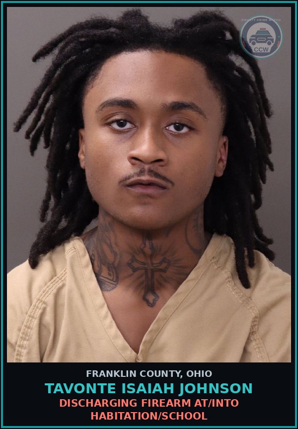 Booking mugshot of Tavonte Isaiah Johnson in Franklin County