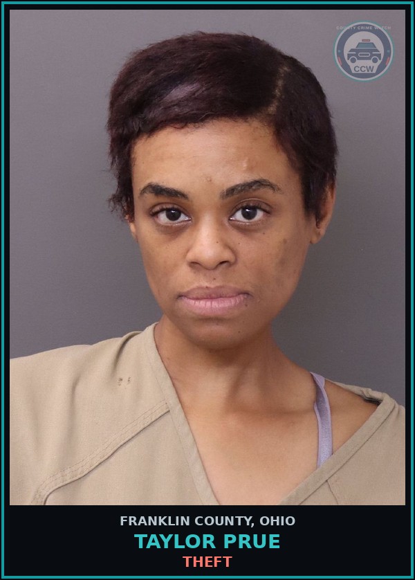 Booking mugshot of Taylor Prue in Franklin County