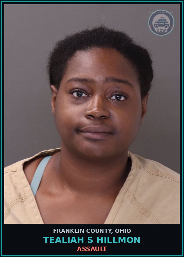 Booking mugshot of Tealiah S Hillmon in Franklin County