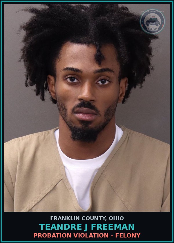 Booking mugshot of Teandre J Freeman in Franklin County
