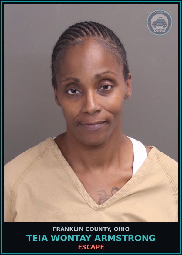 Booking mugshot of Teia Wontay Armstrong in Franklin County