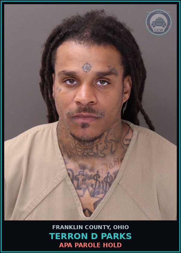 Booking mugshot of Terron D Parks in Franklin County