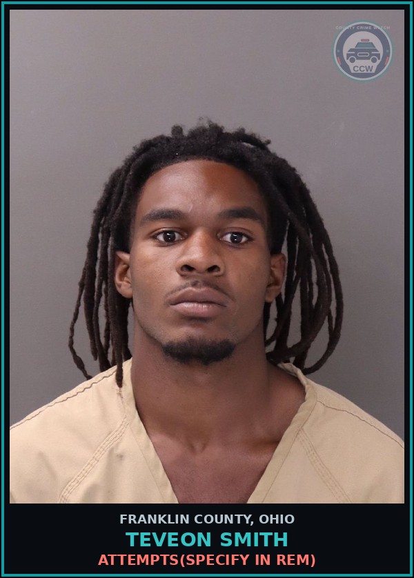 Booking mugshot of Teveon Smith in Franklin County