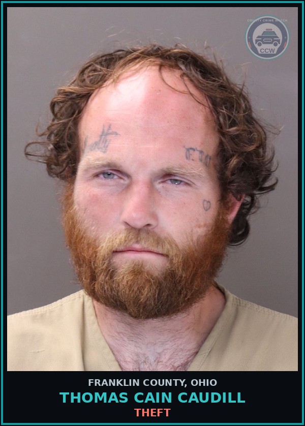 Booking mugshot of Thomas Cain Caudill in Franklin County