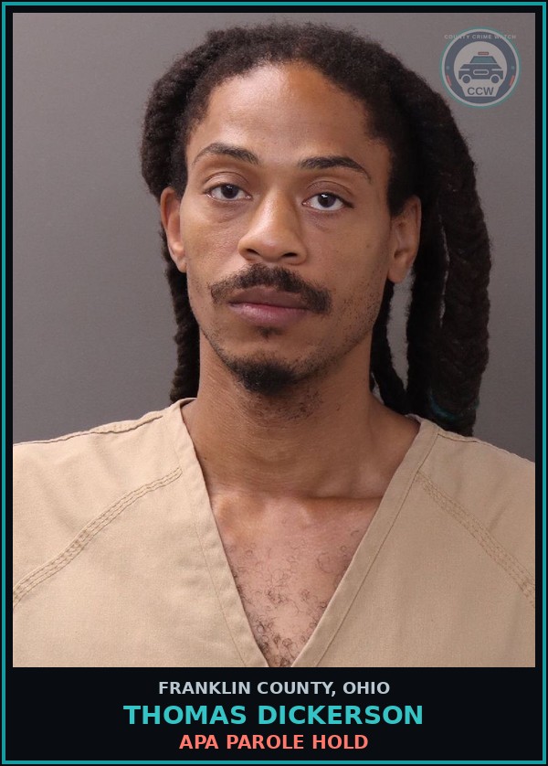 Booking mugshot of Thomas Dickerson in Franklin County