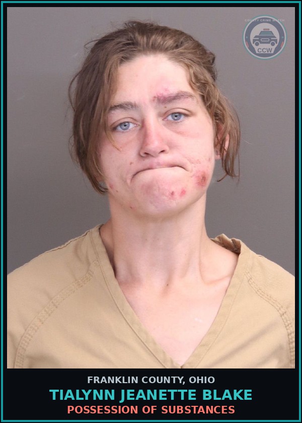 Booking mugshot of Tialynn Jeanette Blake in Franklin County