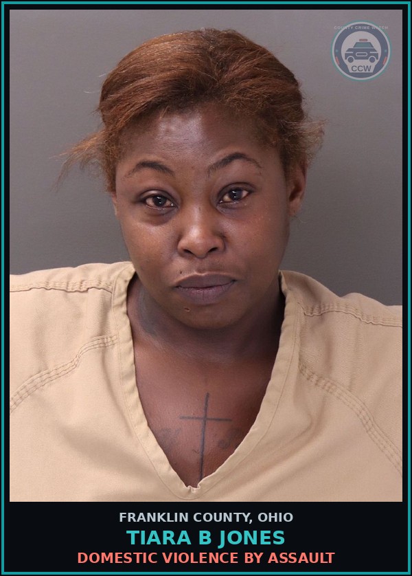 Booking mugshot of Tiara B Jones in Franklin County