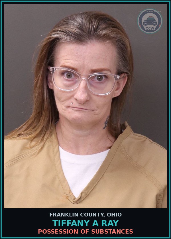 Booking mugshot of Tiffany A Ray in Franklin County