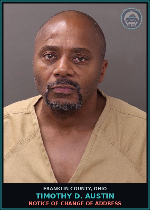 Booking mugshot of Timothy D. Austin in Franklin County