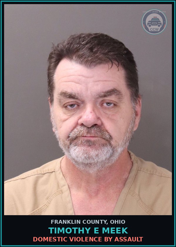 Booking mugshot of Timothy E Meek in Franklin County