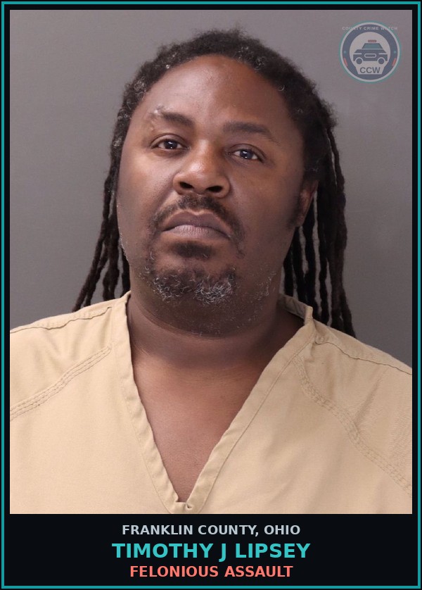 Booking mugshot of Timothy J Lipsey in Franklin County