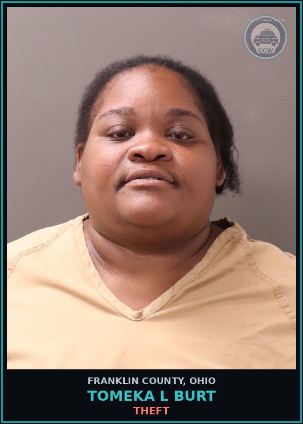 Booking mugshot of Tomeka L Burt in Franklin County