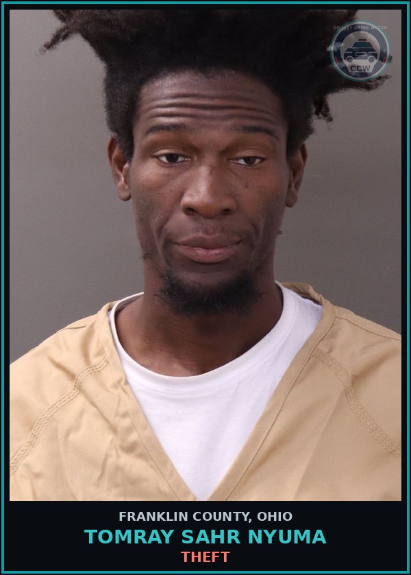 Booking mugshot of Tomray Sahr Nyuma in Franklin County