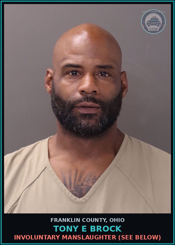 Booking mugshot of Tony E Brock in Franklin County